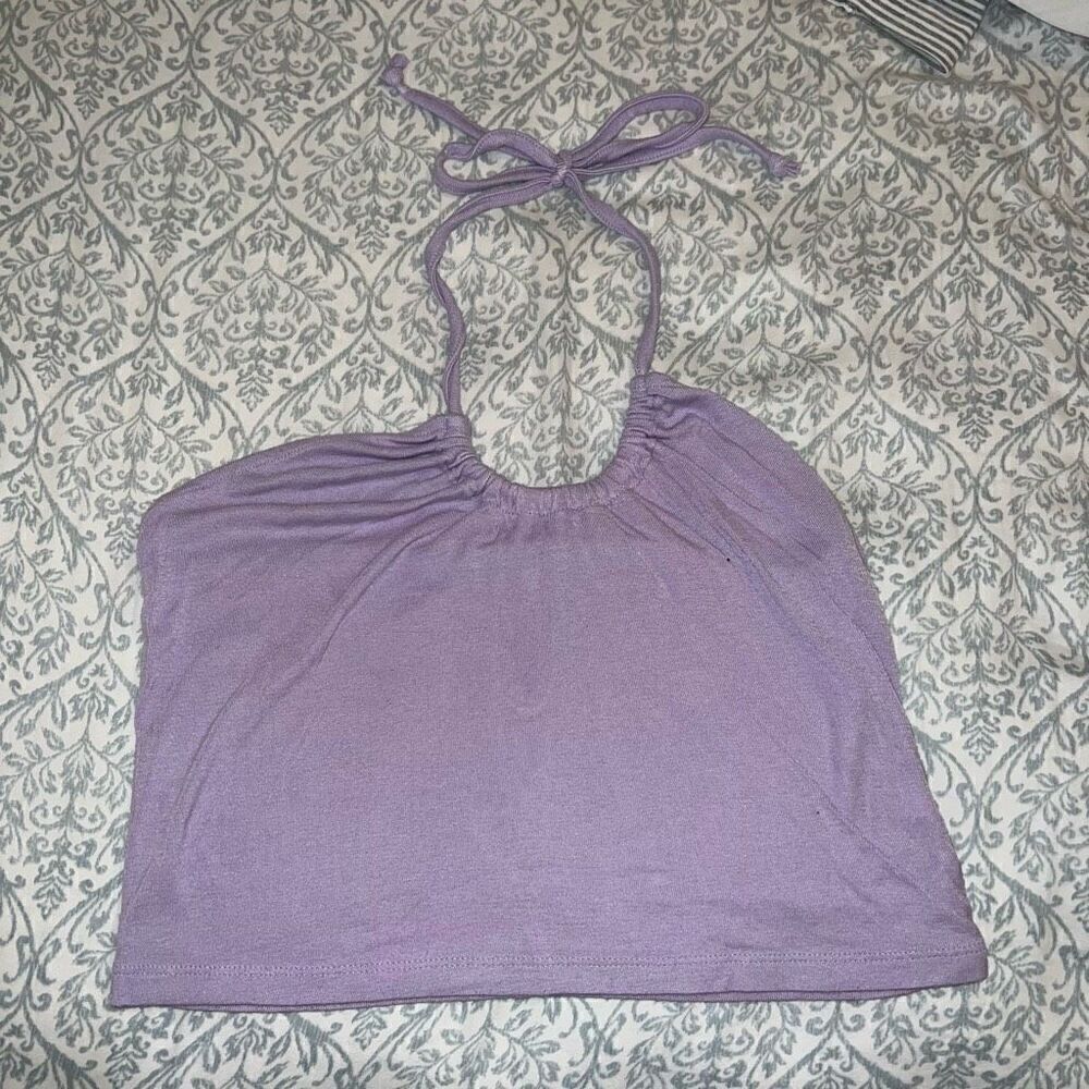So lavender lilac halter crop top size M